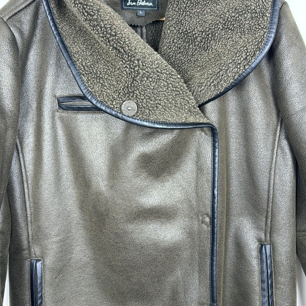 Sam Edelman Sydney Faix Fur Coat in Brown. Size L. - Picture 4 of 10